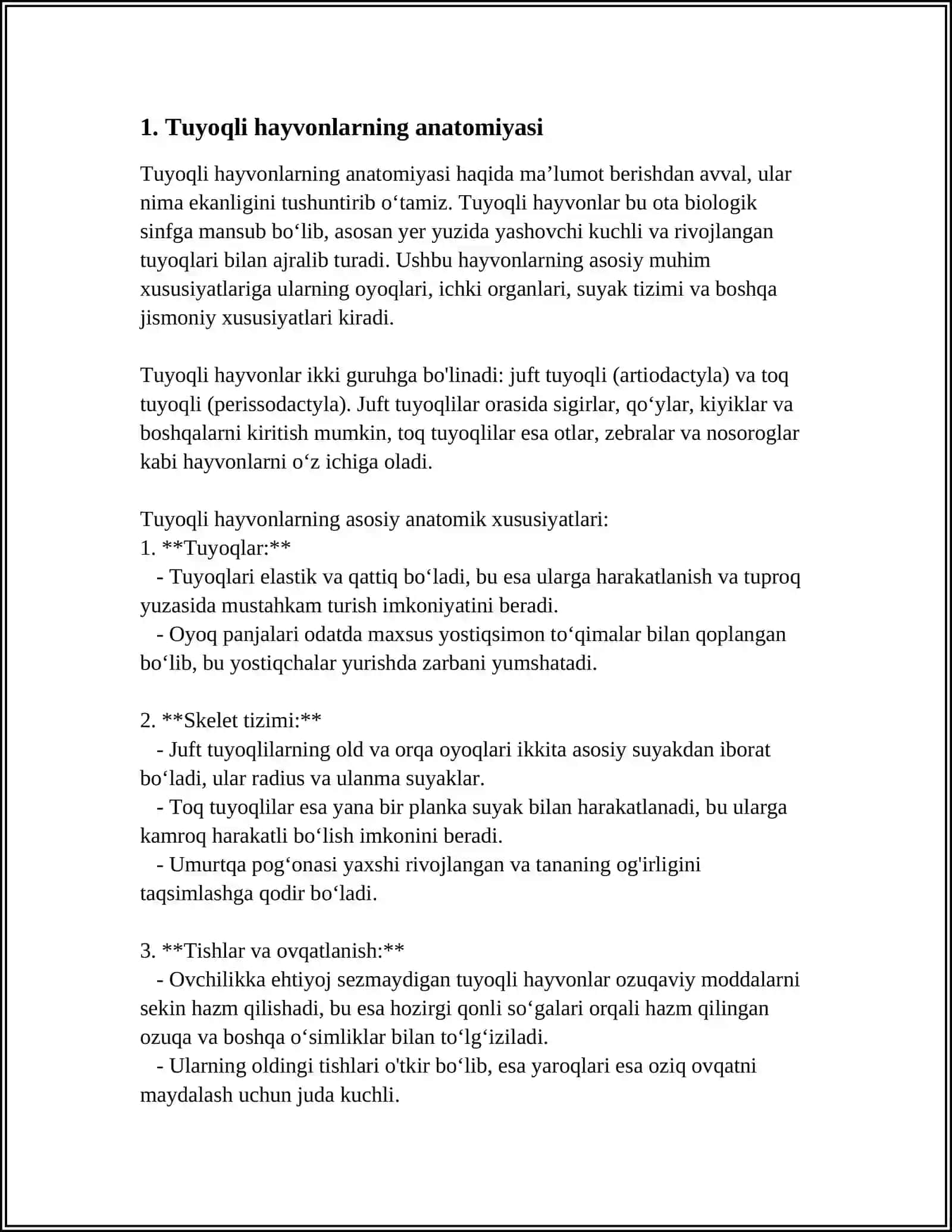 TERINING HOSILA ORGANLARI (TUYOQ SHOX YELIN) TUZILISHINI TIRIK HAYVONLARDA O'RGANISH 4