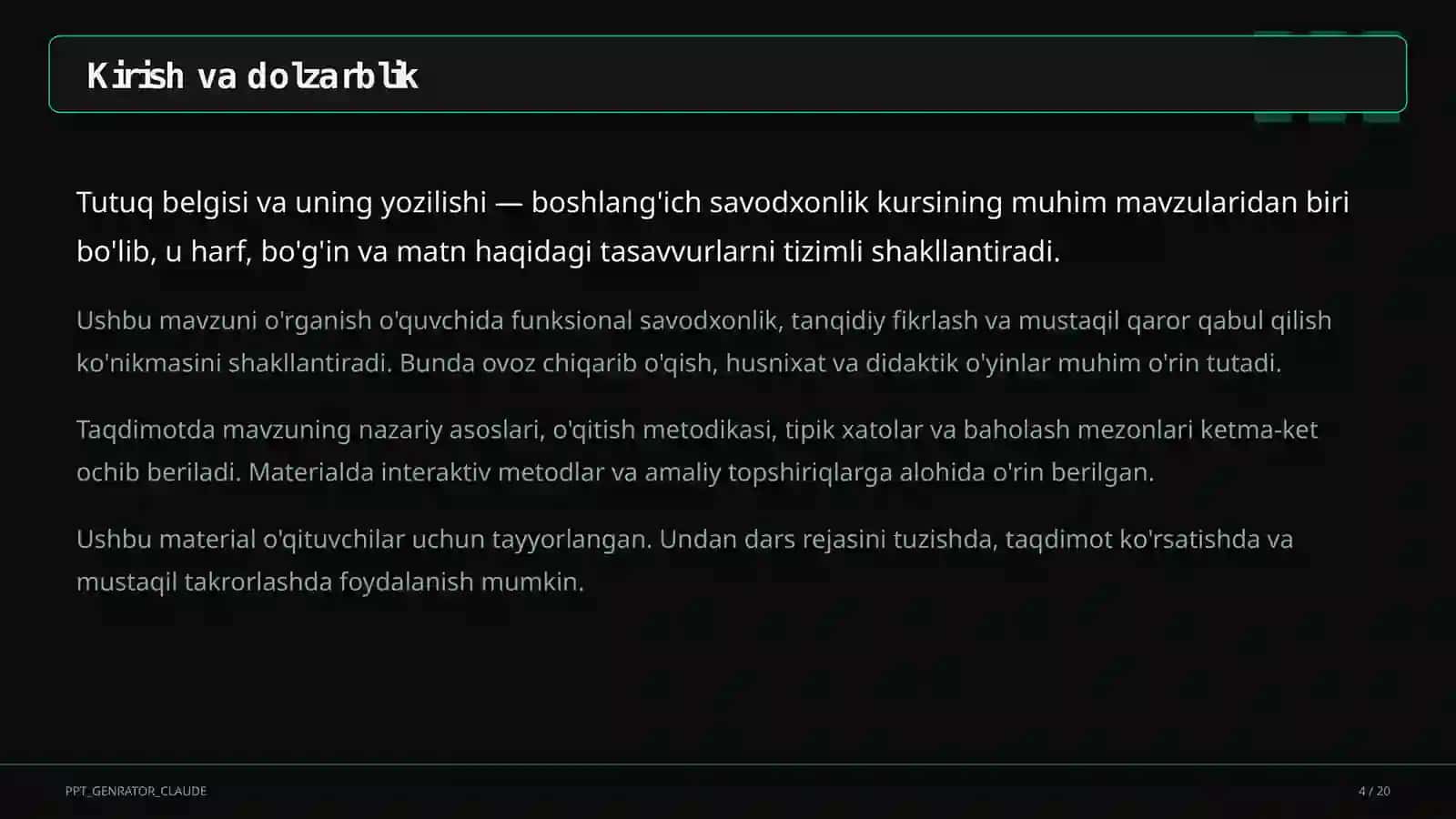 Tutuq belgisi va uning yozilishi (2-sinf) 4