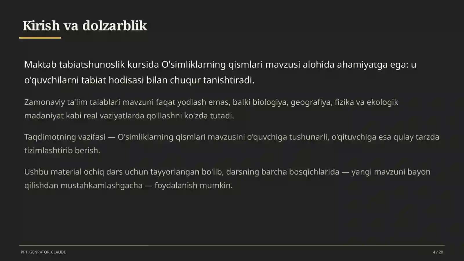 O'simliklarning qismlari (2-sinf) 4