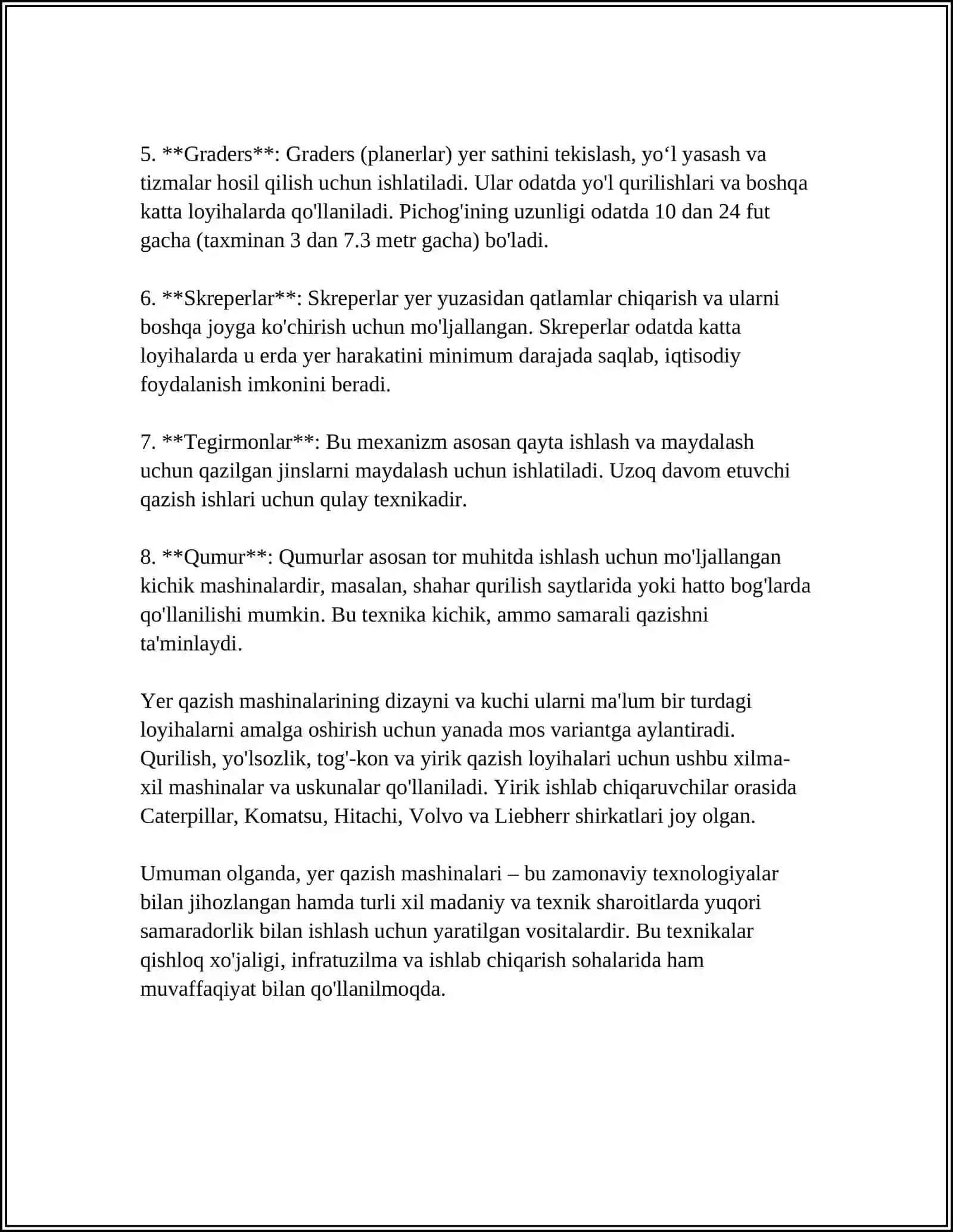 YER QAZISH TASHISH MASHINALARI AVTOMOBIL YOL QURILISHIDA QOLANISHIE 4