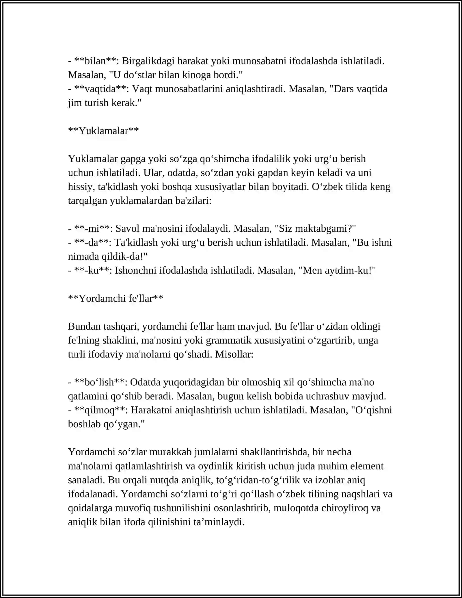 YORDAMCHI SOʻZLAR TARKIBI 4