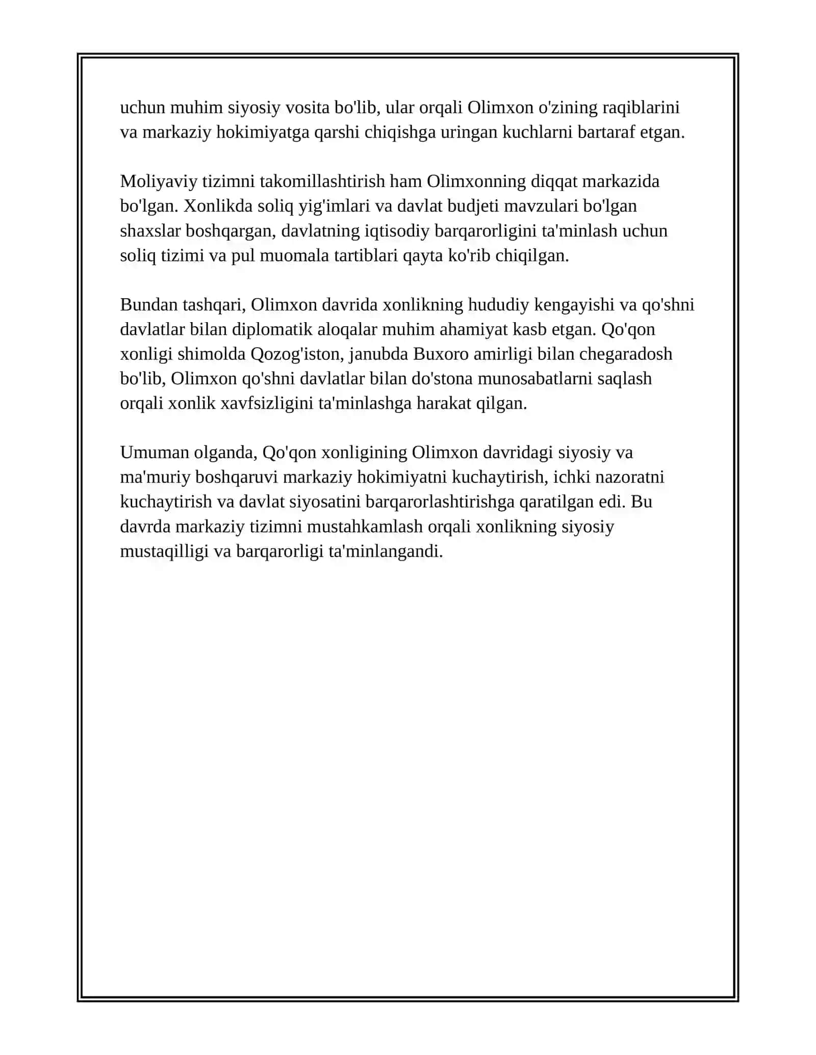 QOʻQON XONLIGI OLIMXON DAVRIDA 4