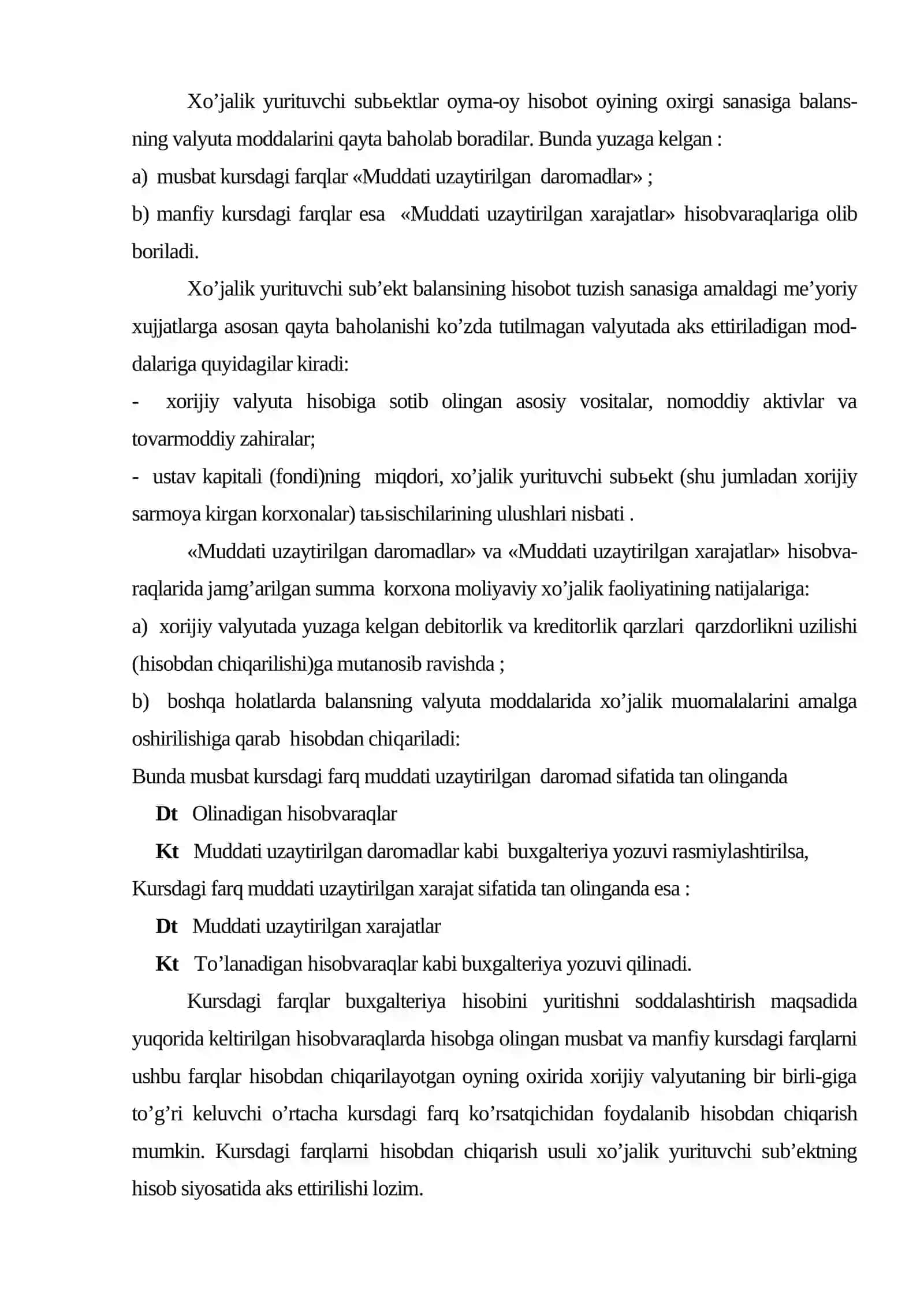 Valyuta almashish kursining o’zgarishi naтijalari hisobi 4