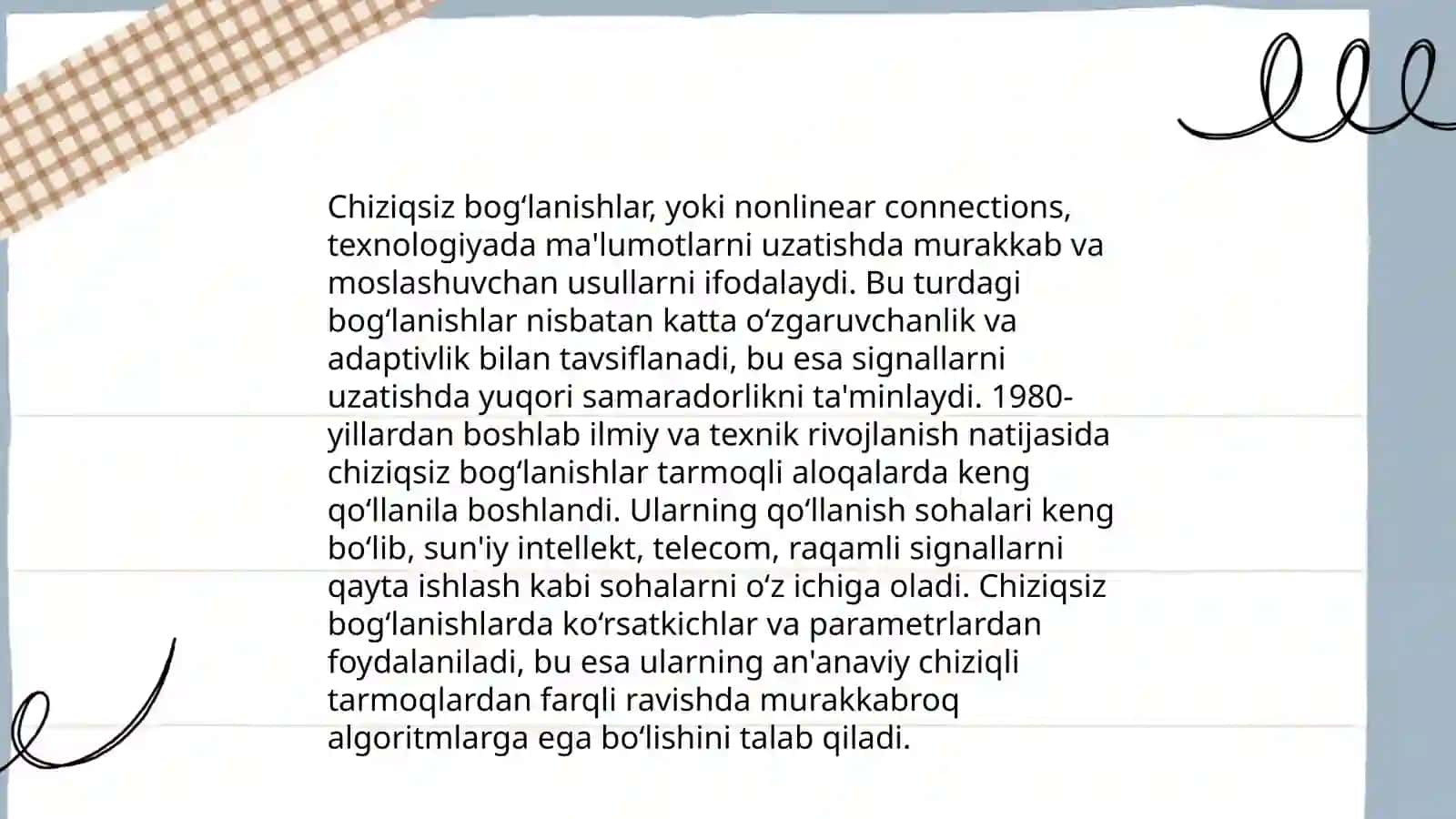 Chiziqli bog‘lanishlar 4