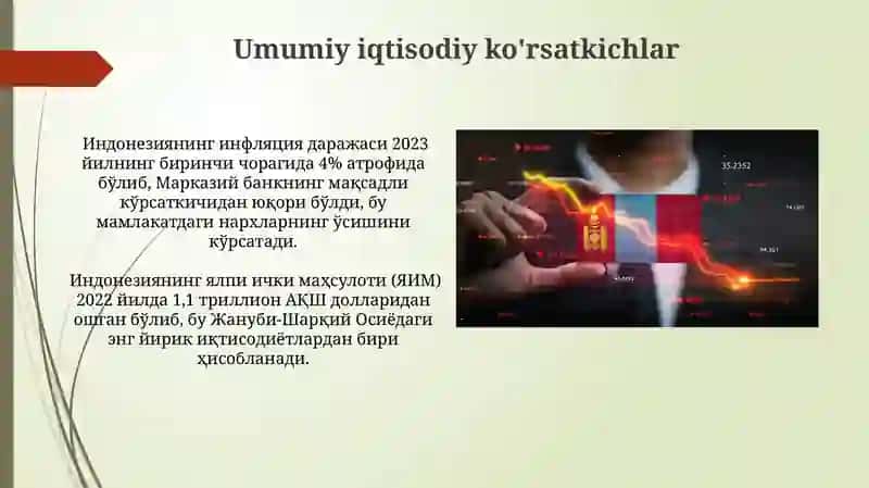 INDONEZIYA DAVLATINING MAKROIQTISODIY KO'RSATKICHLARI TASNIFI 4