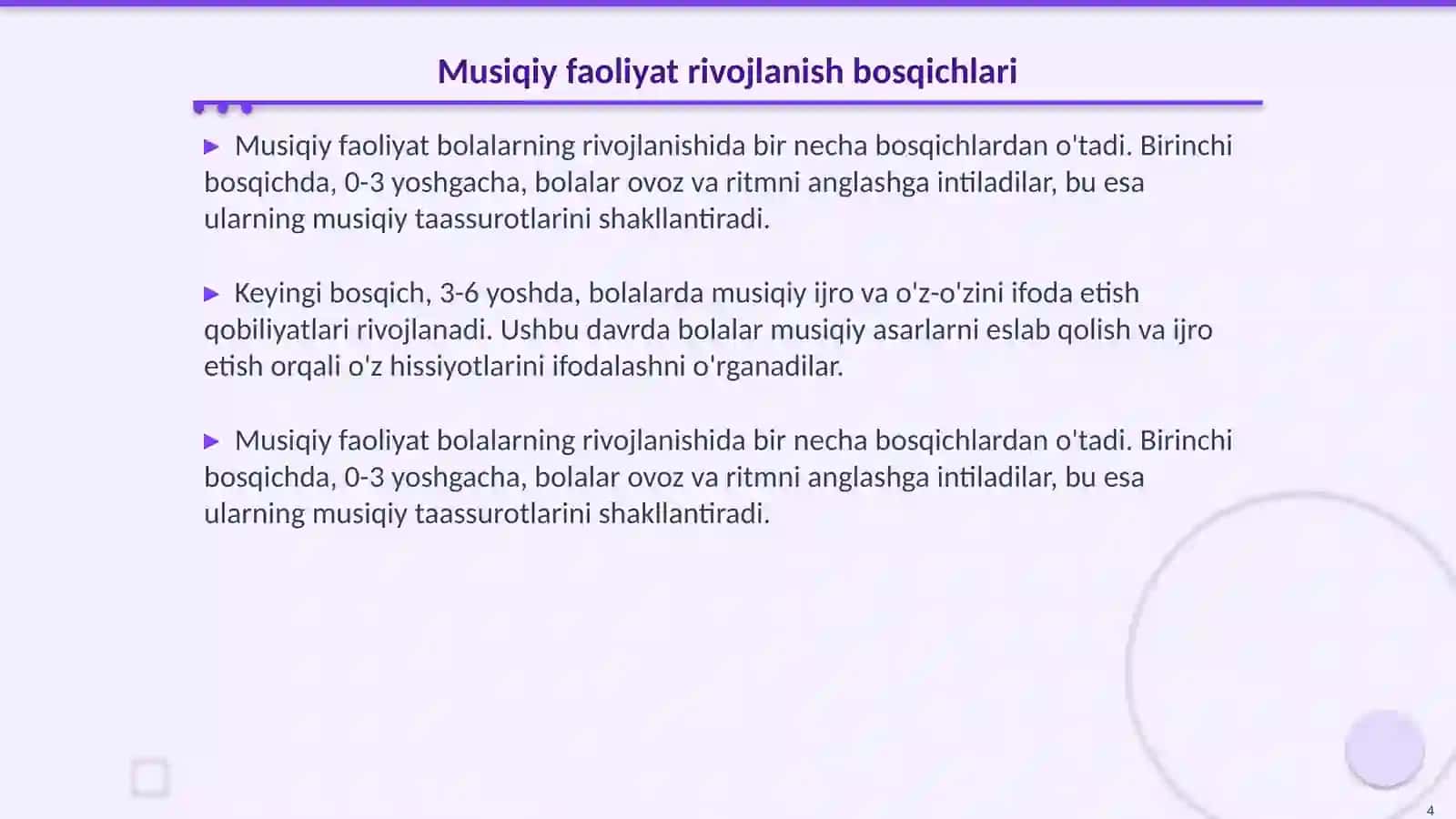 Maktabgacha yoshdagi bolalarning musiqiy faoliyati mazmuni 4