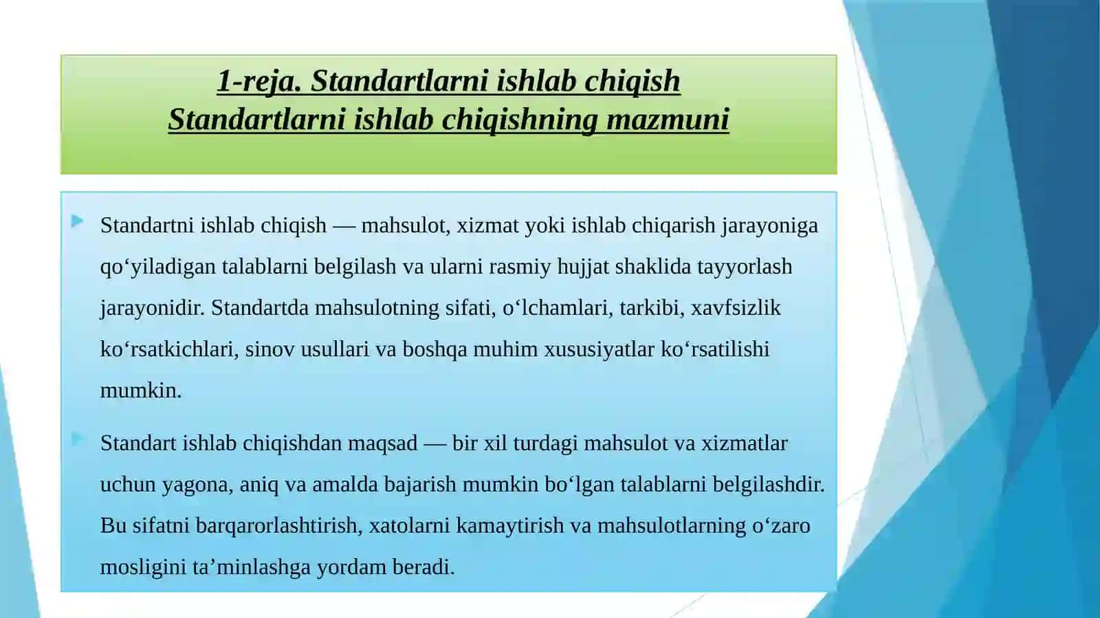 Standartlarniishlabchiqish, tasdiqlatish, vatatbiqetish qoidalari va standartlarni davlat roʻyxatidan oʻtkazish 4