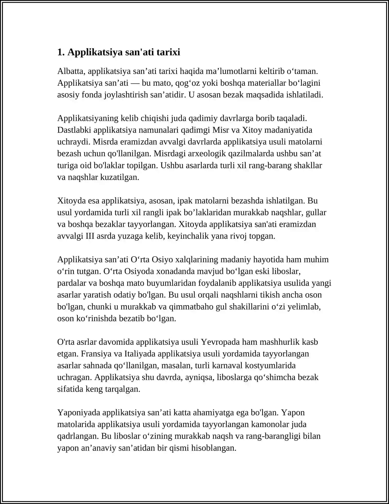 Apllikatsiya san'ati haqida 4