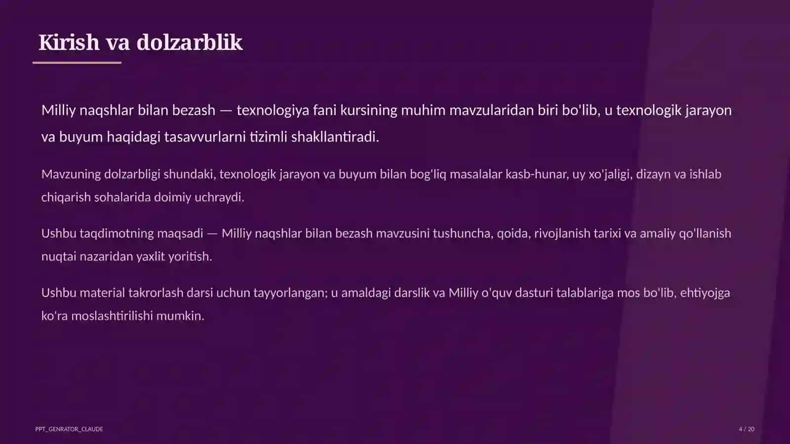 Milliy naqshlar bilan bezash (3-sinf) 4