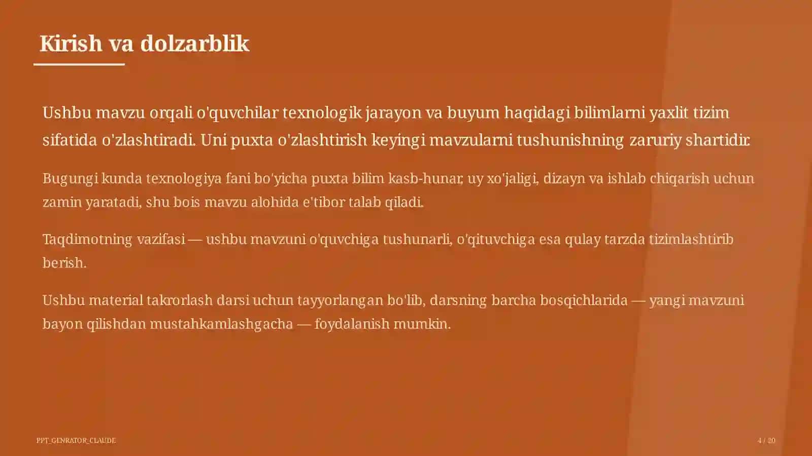 Ishlab chiqarish texnologiyalari va avtomatlashtirish (10-sinf) 4