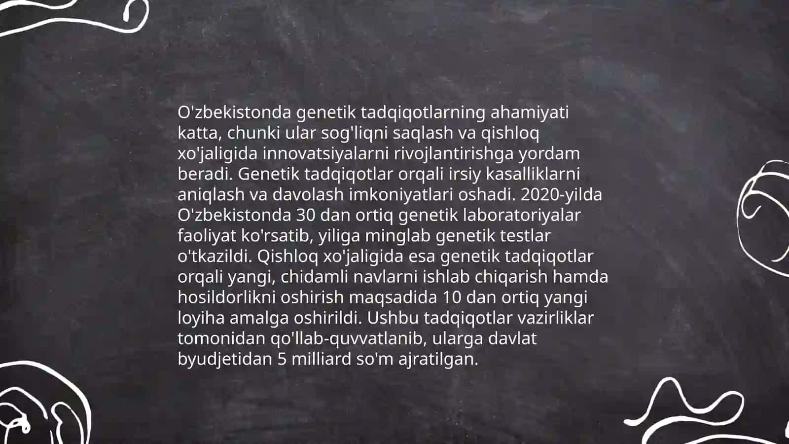 O'zbekistonda genetik tadqiqotlarning yo'lga qo'yilishi 4