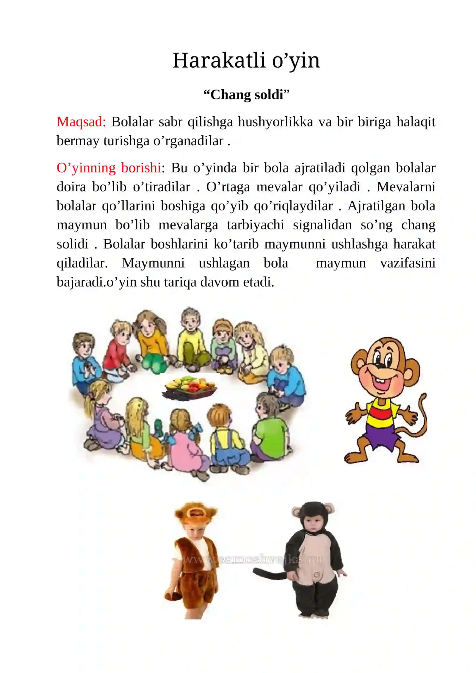 Harakatli o’yin “Quyonchalar ob-qochdi” 4