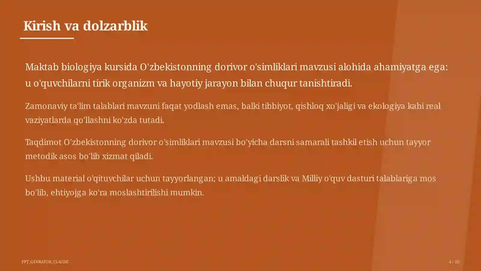 O'zbekistonning dorivor o'simliklari (6-sinf) 4