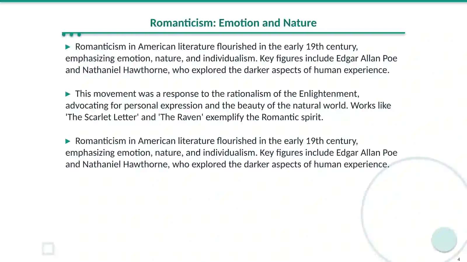 American Literary Periods Presentation 4