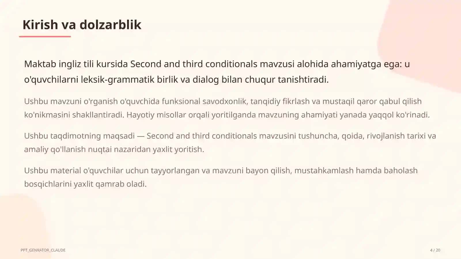 Second and third conditionals (10-sinf) 4