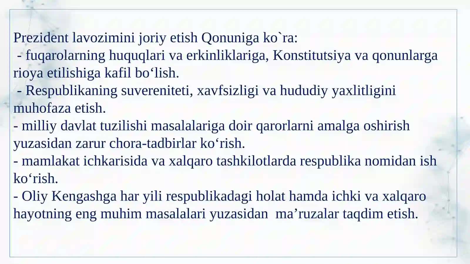 O‘zbekistonda amalga oshirilgan siyosiy islohotlar 4