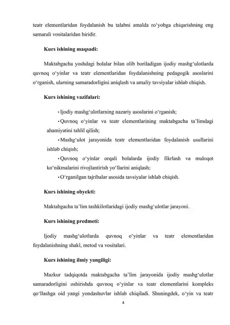 Ijodiy mashg`ulotlarda quvnoq o`yinlar va teatr elementlaridan foydalanish 4