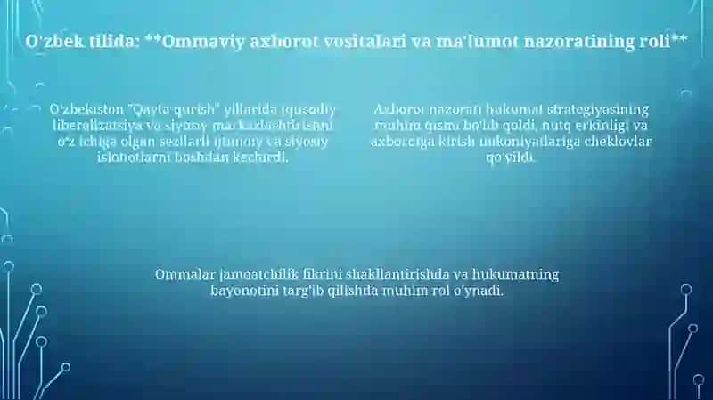 Qayta qurish - Oʻzbekistondagi ijtimoiy-siyosiy vaziyat 4