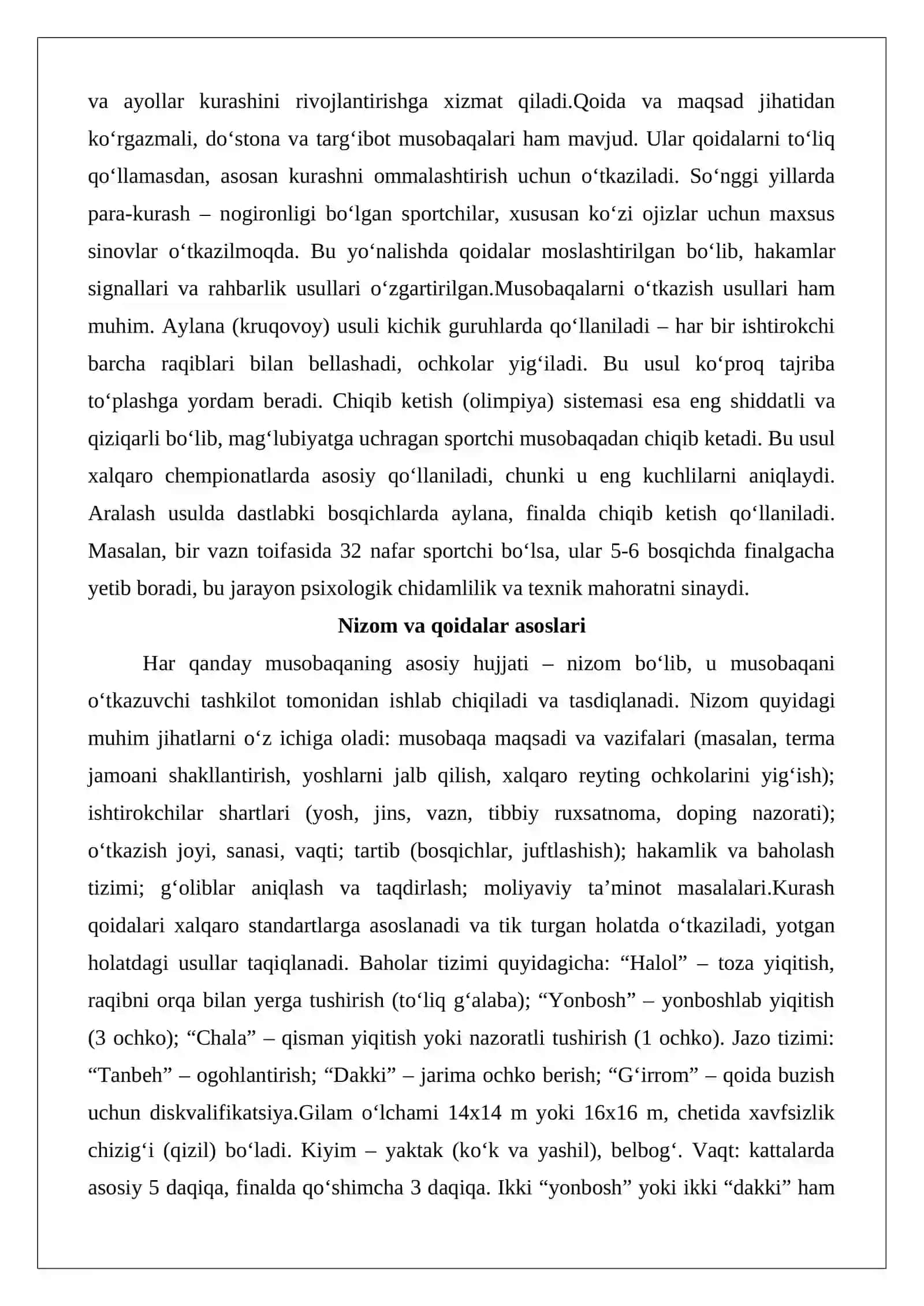 Kurash bo‘yicha musobaqalarni tashkil qilish va o‘tkazish ko‘nikmalarini shakllantirish 4
