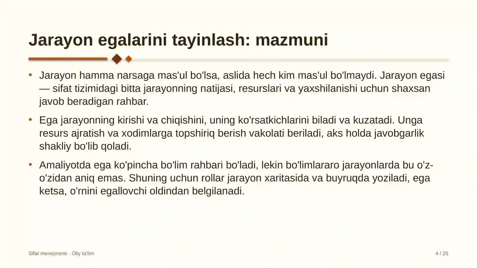 Madaniy-tarixiy turizmda jarayonlar egalarini tayinlash 4