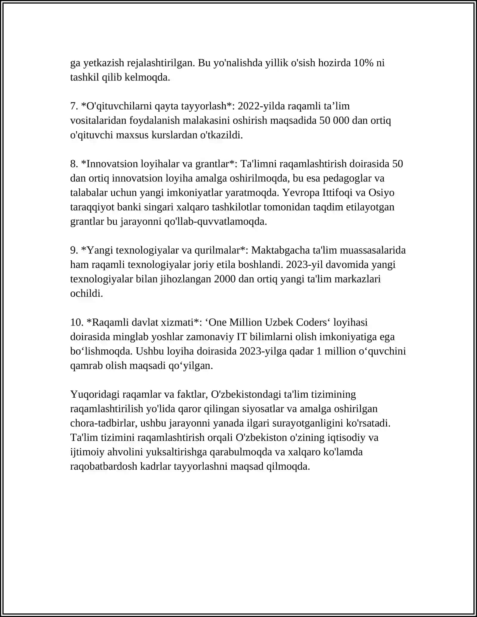 TA'LIM SOHASIDAGI ISLOHOTLAR 4