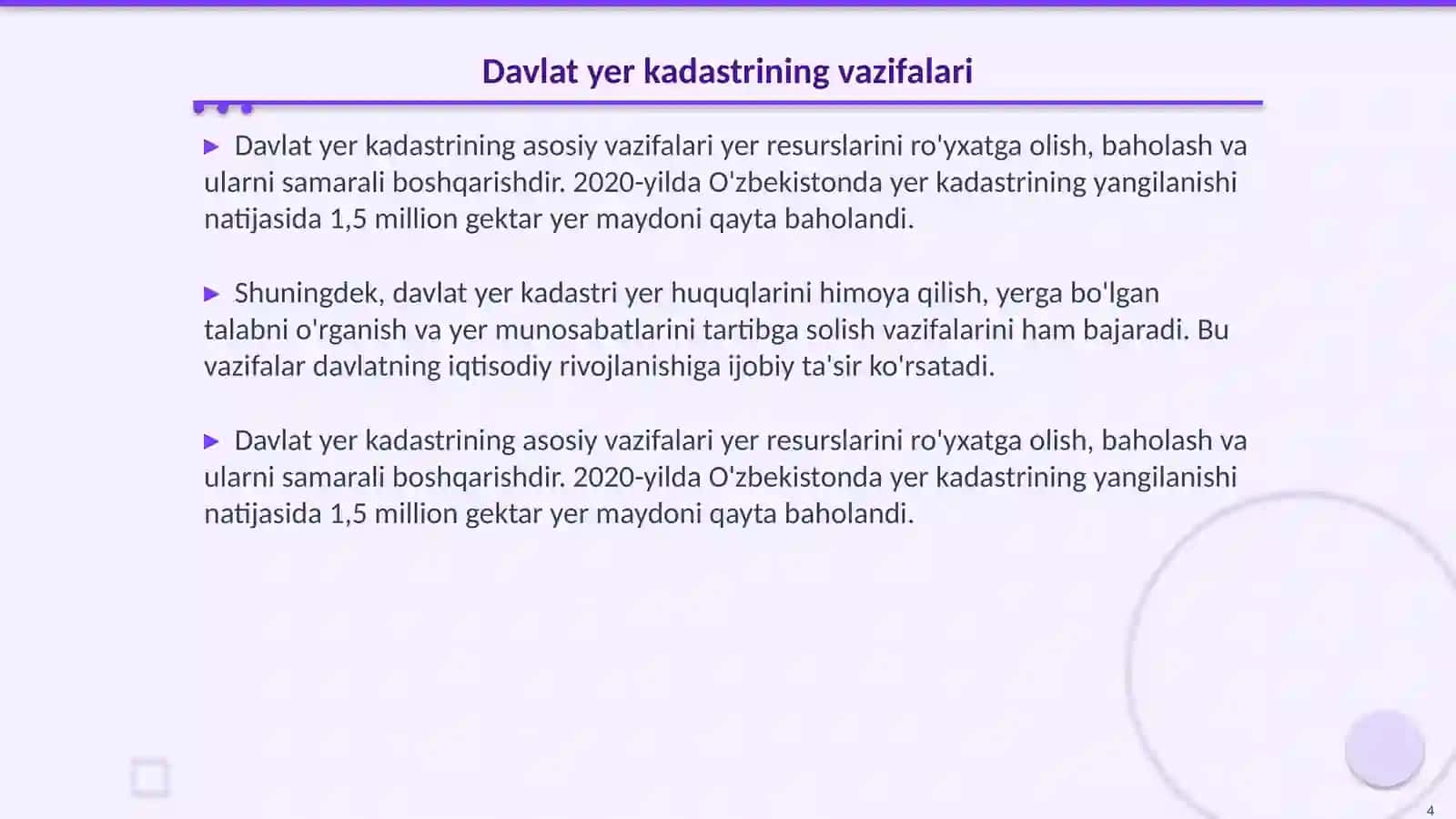 Davlat Yer Kadastrining Nazorat Asoslari 4