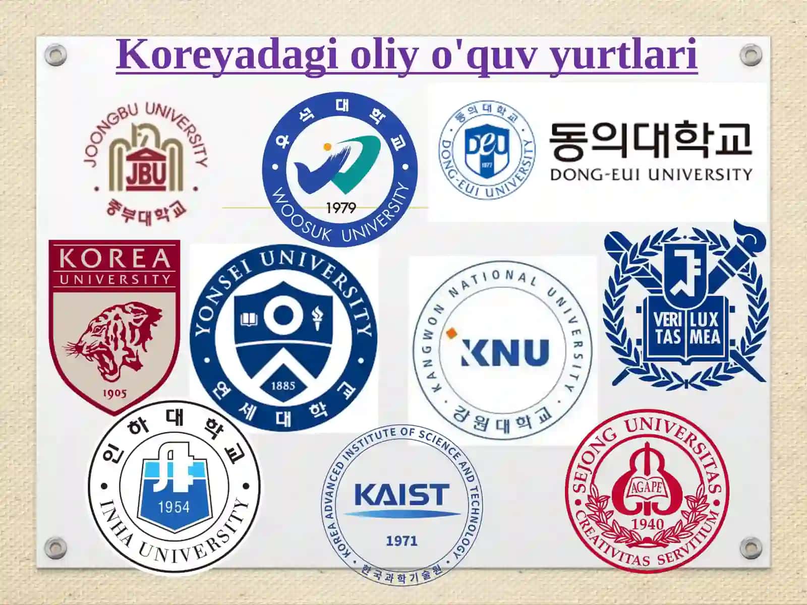 Koreyada O’qib Ishlash 4