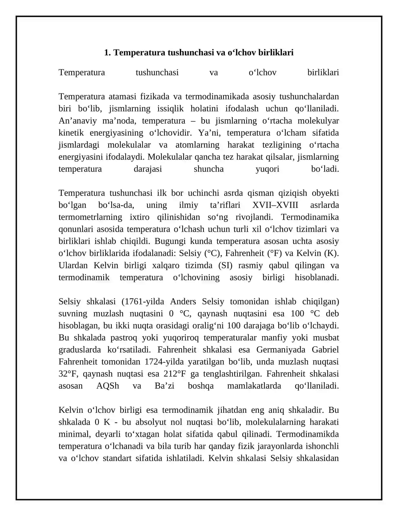 Temperatura, bosim va hajm tushunchalari 4