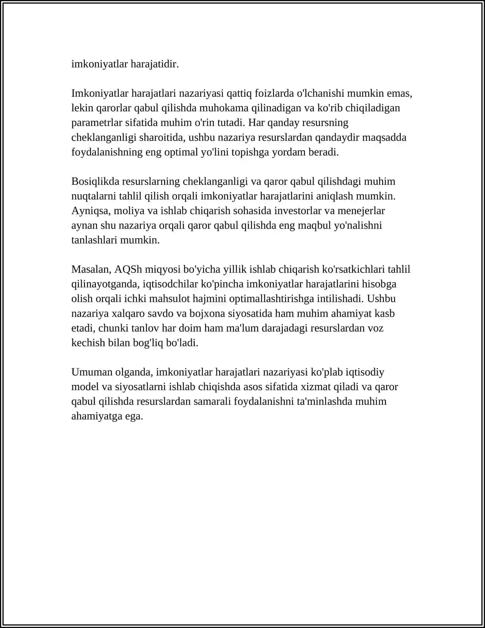 BOY BERILGAN IMKONIYATLAR HARAJATLARI 4