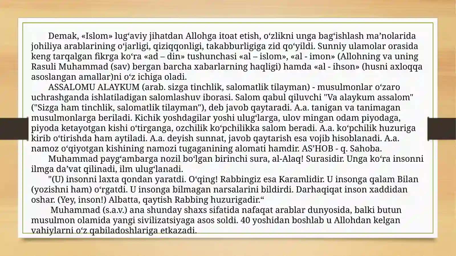 ISLOM DINIYNING VUJUDGA KELISHI VA TARQALISHI. 4