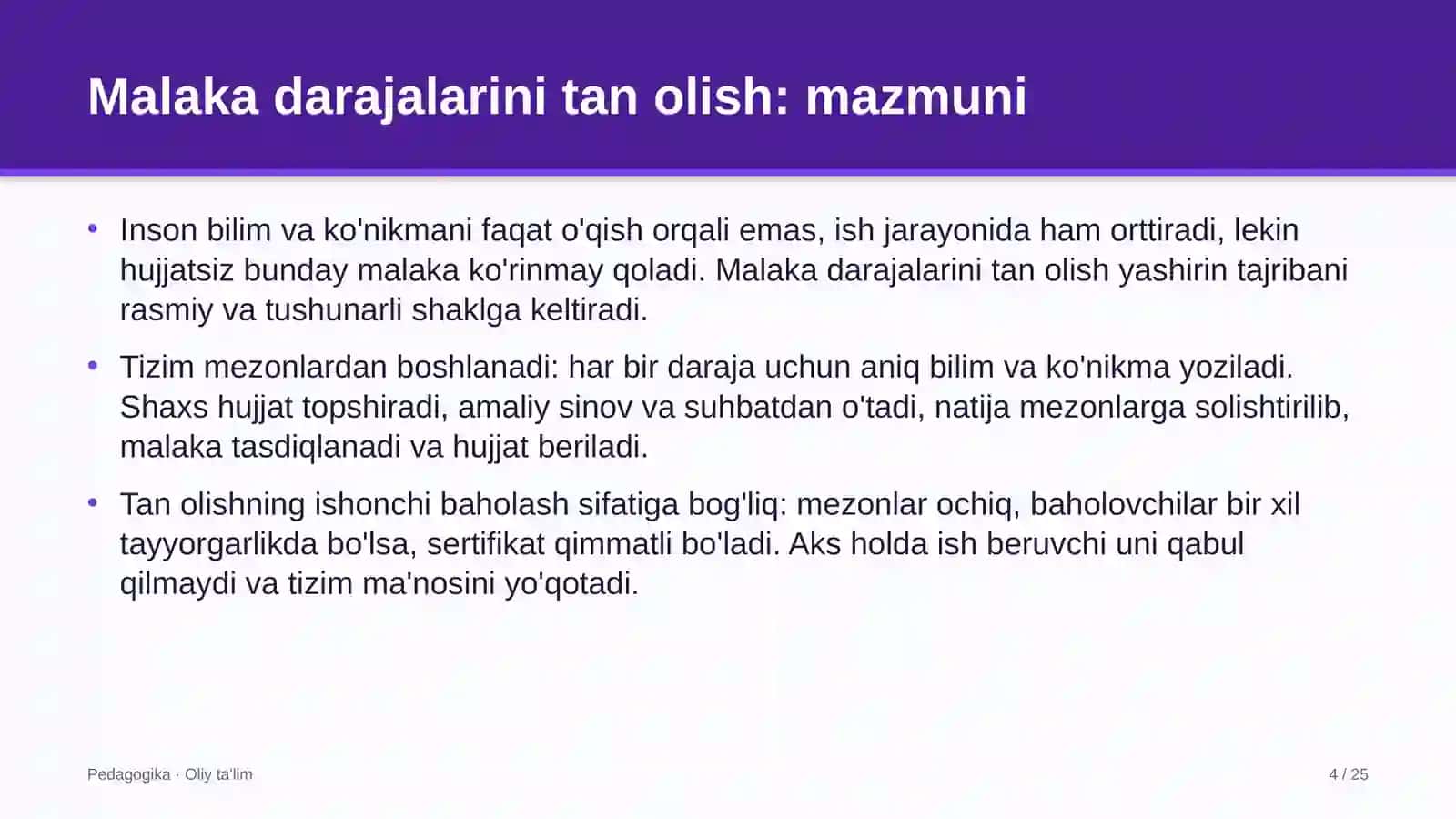 bolalar tovarlari do'konlarida malaka darajalarini tan olish 8989 4