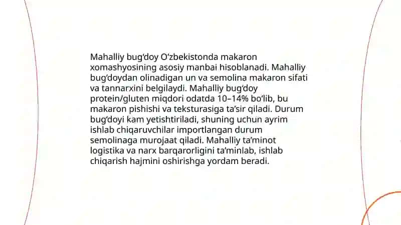 O‘zbekistonda makaron sanoatining rivojlanishi 4