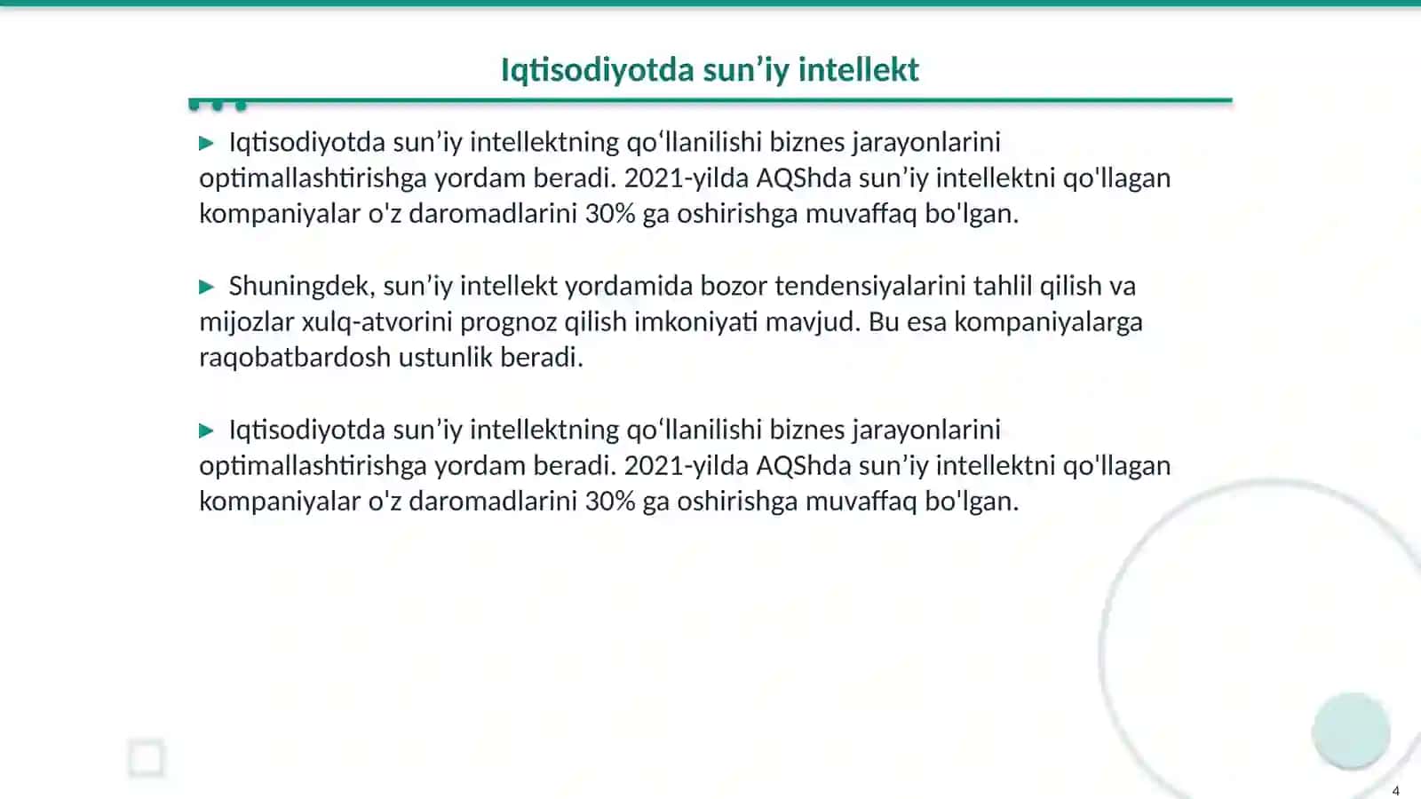 Sunʼiy intellektning qoʻllanilish sohalari 4