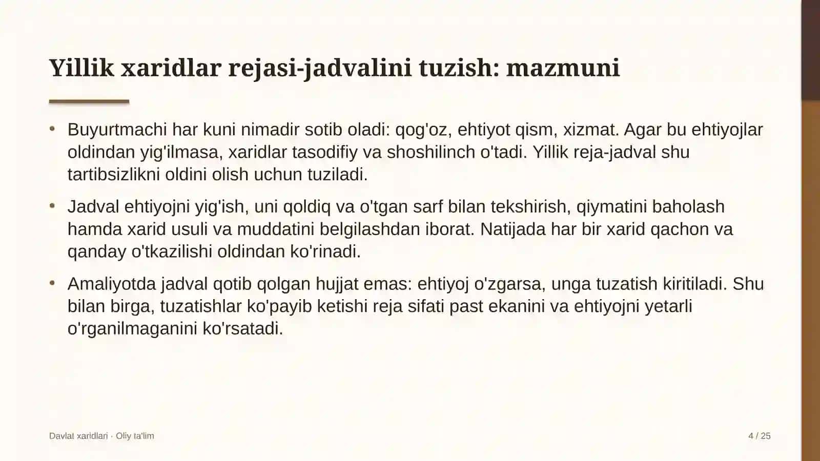 oliy majlis palatalarida yillik xaridlar rejasi jadvalini tuzish 8168 4