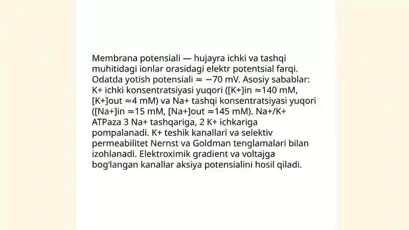 Nervning umumiy fiziologiyasi 4
