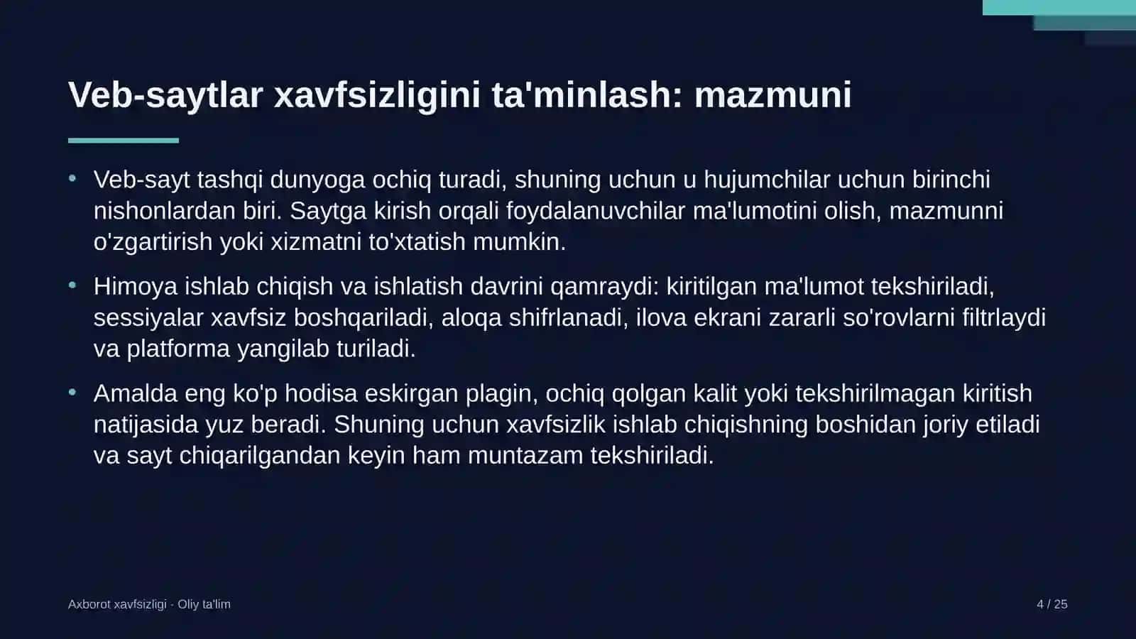 xususiy bog'chalarda veb saytlar xavfsizligini ta'minlash 9213 4