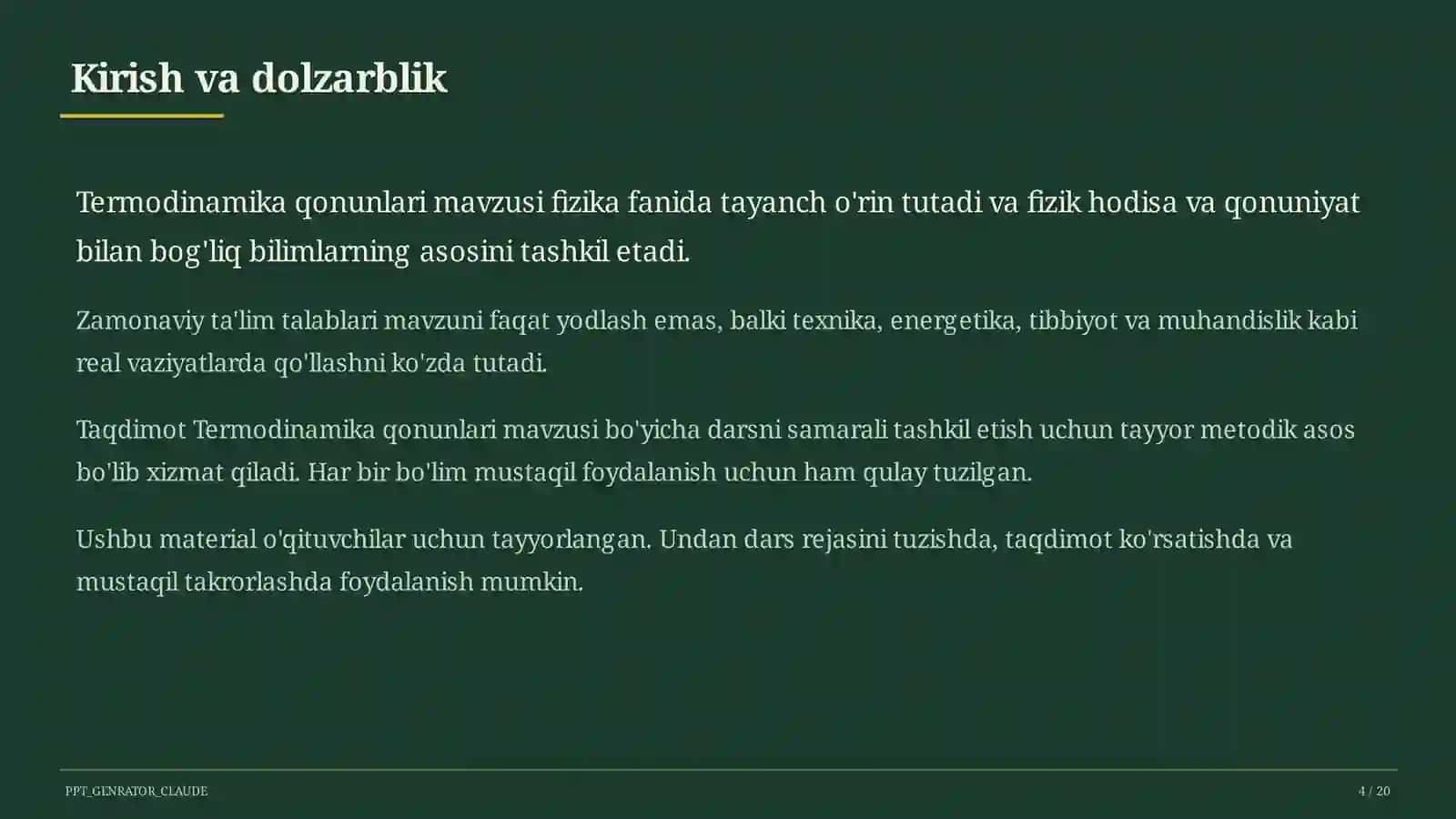 Termodinamika qonunlari (10-sinf) 4