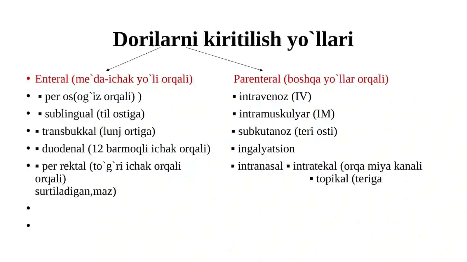 1-MA`RUZA:UMUMIY FARMAKOLOGIYA. DORI MODDALARINING FARMAKOKINETIKASI VA FARMAKODINAMIKASI 4