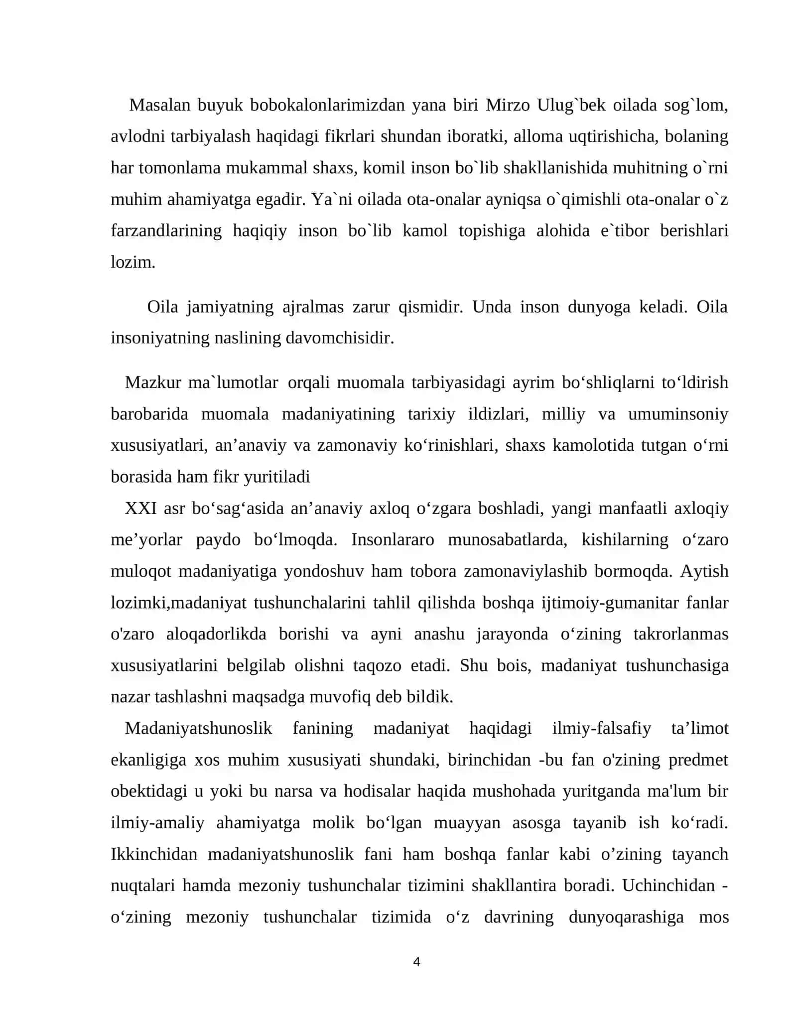 Oilada ma`naviy muhit, muomala madaniyati masalalari 4