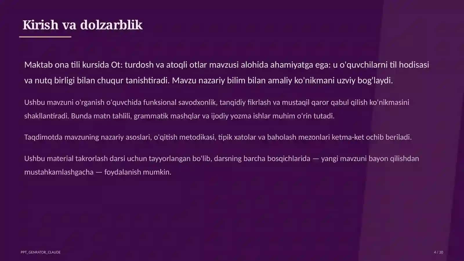 Ot: turdosh va atoqli otlar (6-sinf) 4