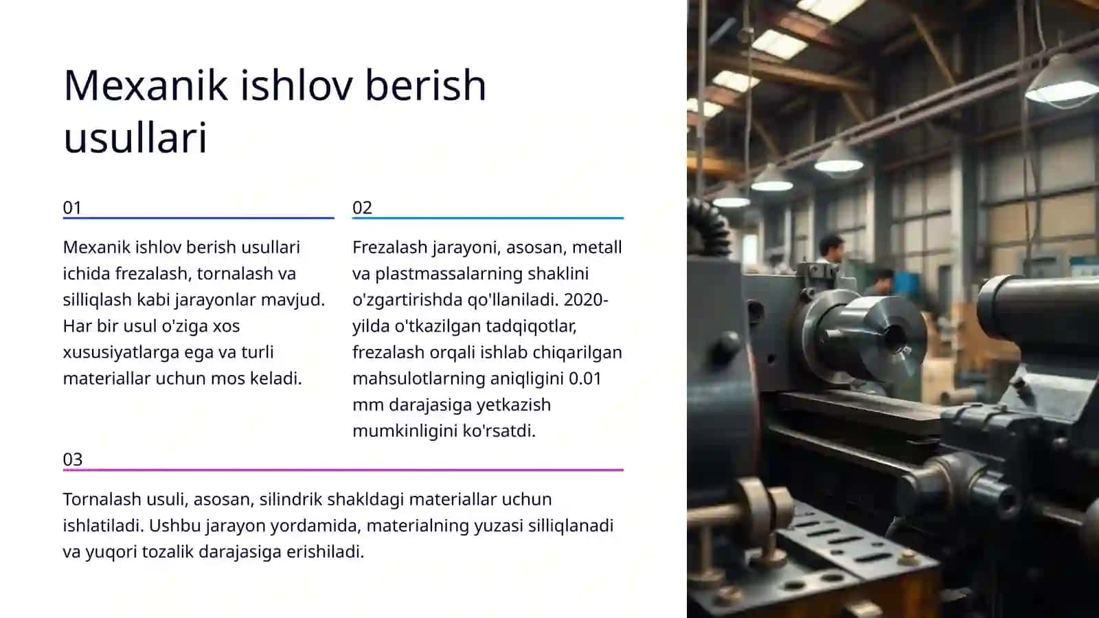 Yuza tozaligini mexanik ishlov berishga tasirini taxlil gilish 4