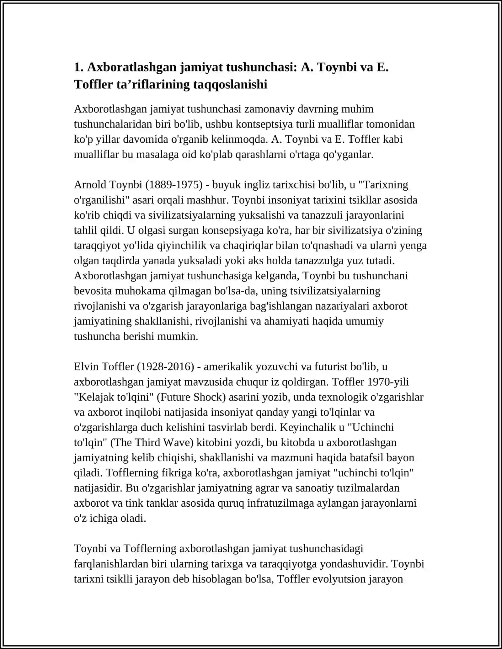 AXBORATLASHGAN JAMIYAT VA UNING ISTIQBOLLARI MAVSUZIDA ESSE TAYYORLASH 4