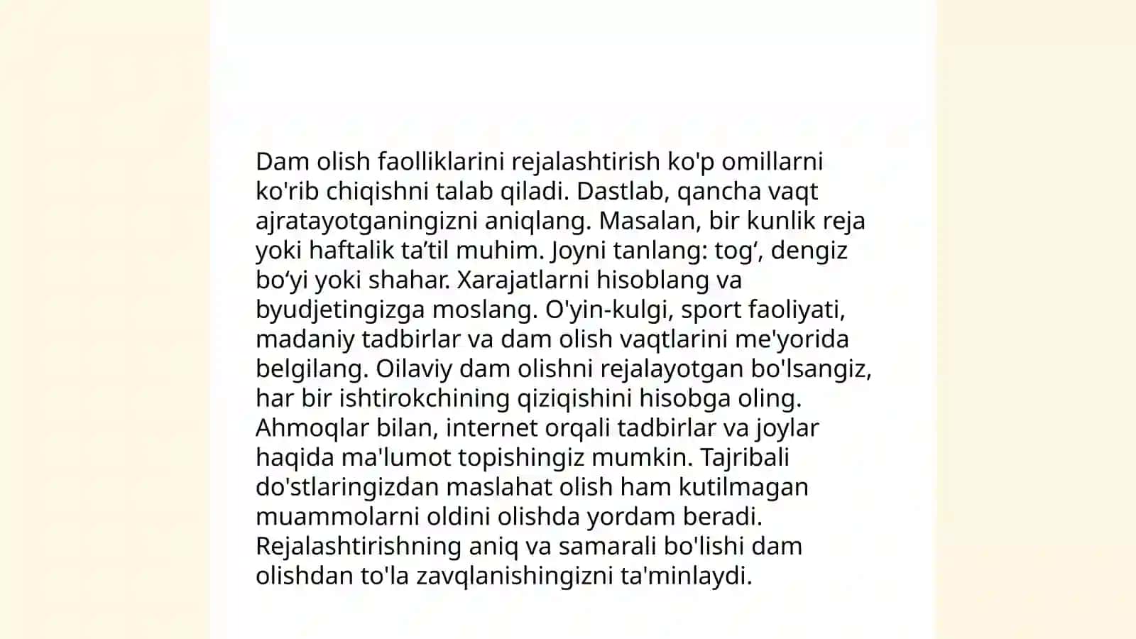 Dam olishni rejalashtirish tizimini loyihalash 4