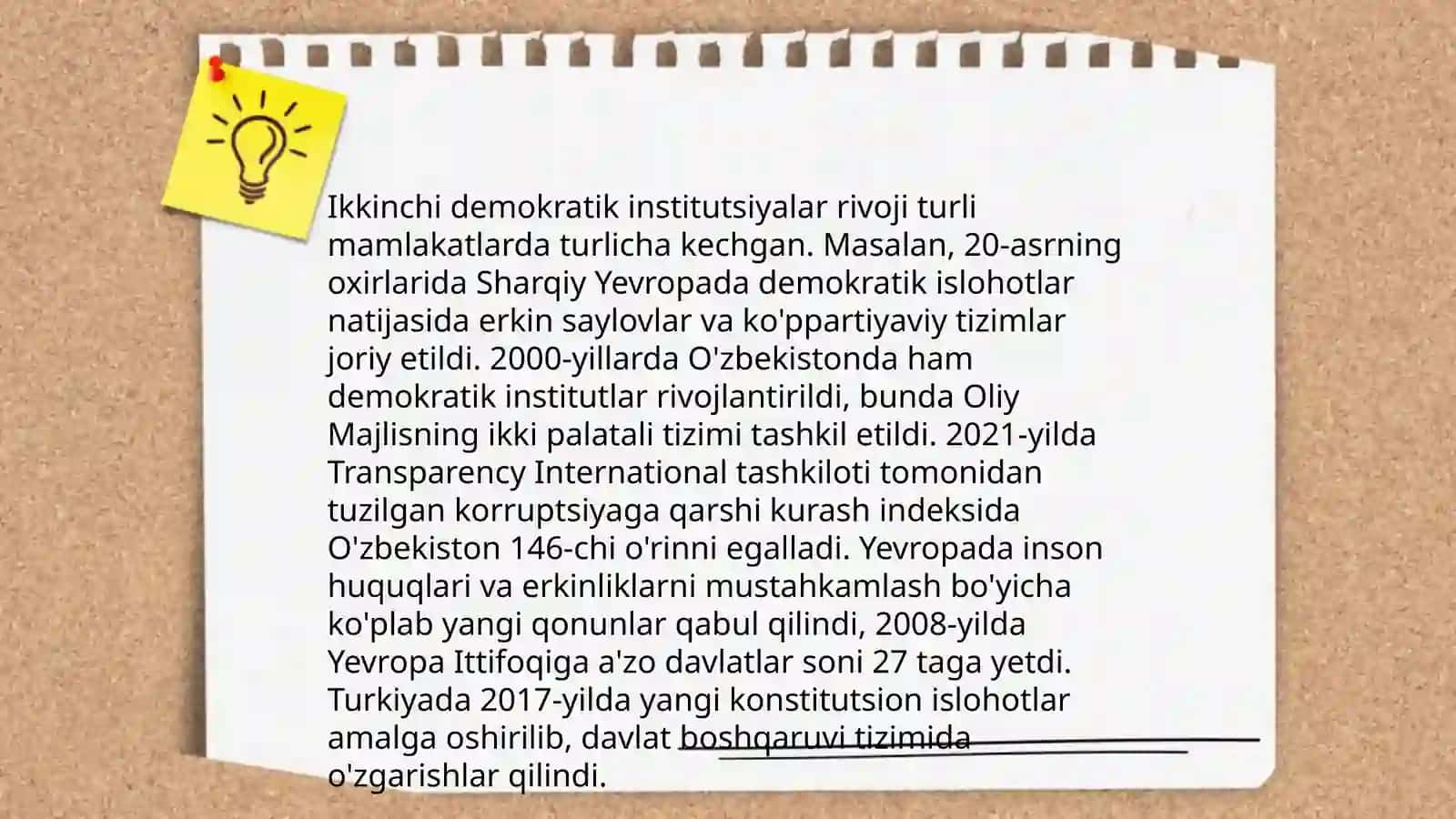 O'zbekistonda demokratik, fuqarolik jamiyati asoslarining shakllanishi, amalga oshirilgan siyosiy islohotlar 4