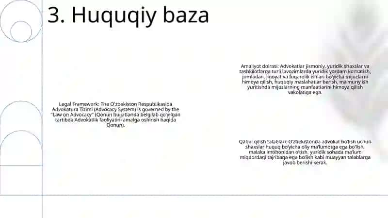 O'Zbekiston Respublikasida Advokatura Tizimi 4