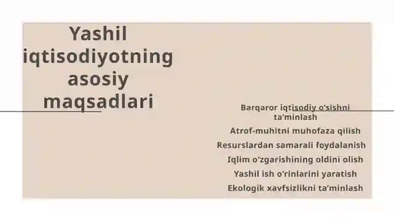 “Yashil iqtisodiyotga o‘tish tamoyillari va siyosatining dastaklari” 4