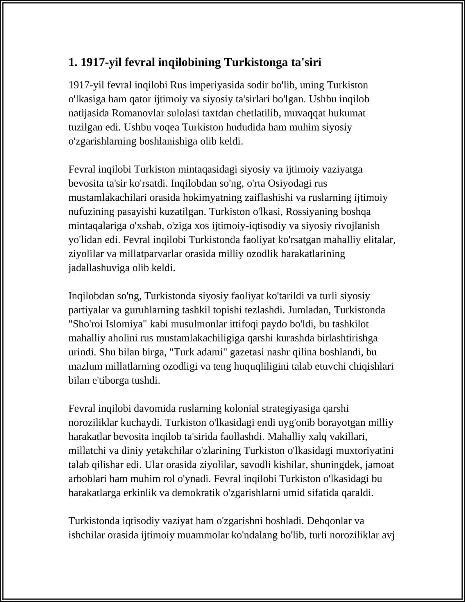 1917-YILDA TURKISTONDA GI SIYOSIY VA IJTIMOIY VAZIYATLAR 4