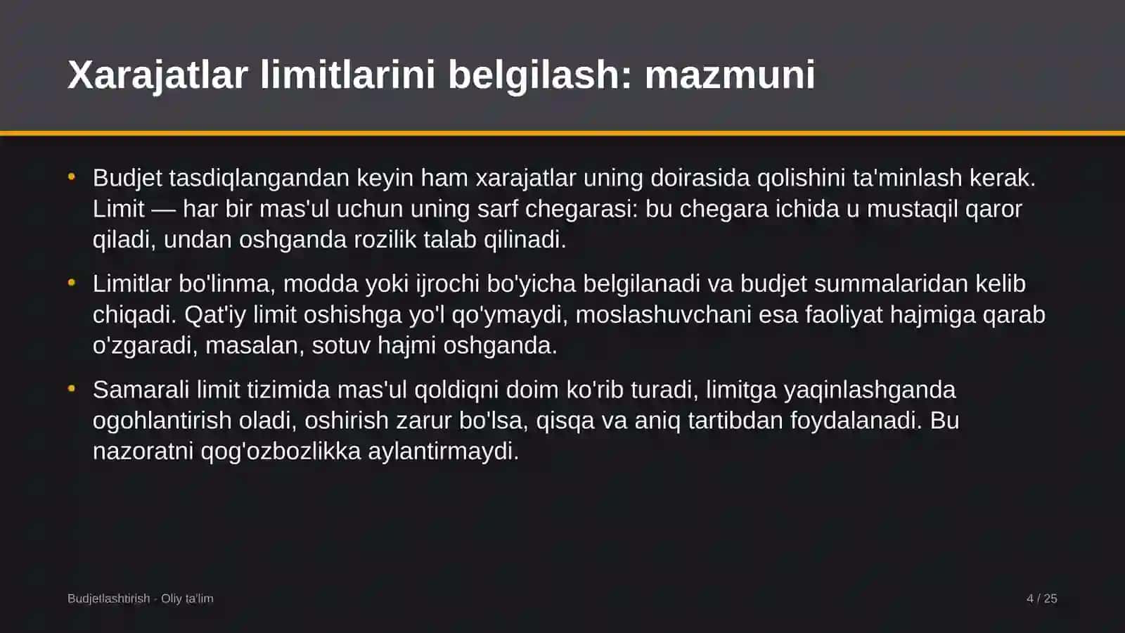 Kasb-hunar maktablarida xarajatlar limitlarini belgilash 4