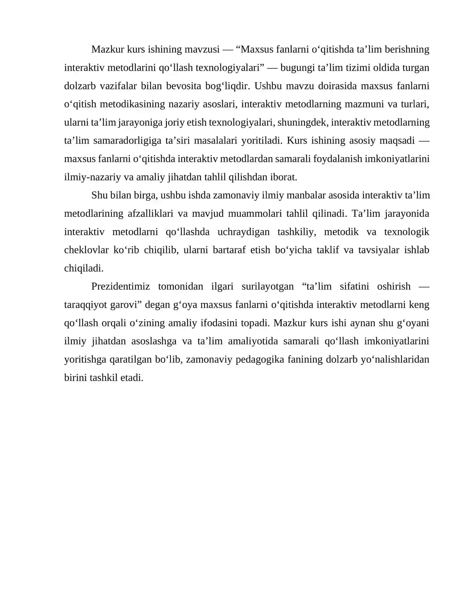 MAXSUS FANLARNI OʻQITISHDA TAʼLIM BERISHNING INTERAKTIV METODLARINI QO'LLASH TEXNOLOGIYALARI 4