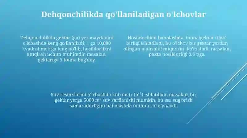 Uy xo'jaliklarida o'lchovlar 4